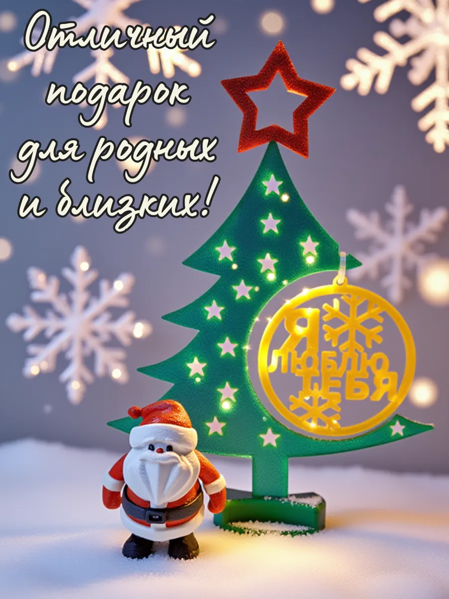 Новогодняя декоративная елочка с дедом морозом