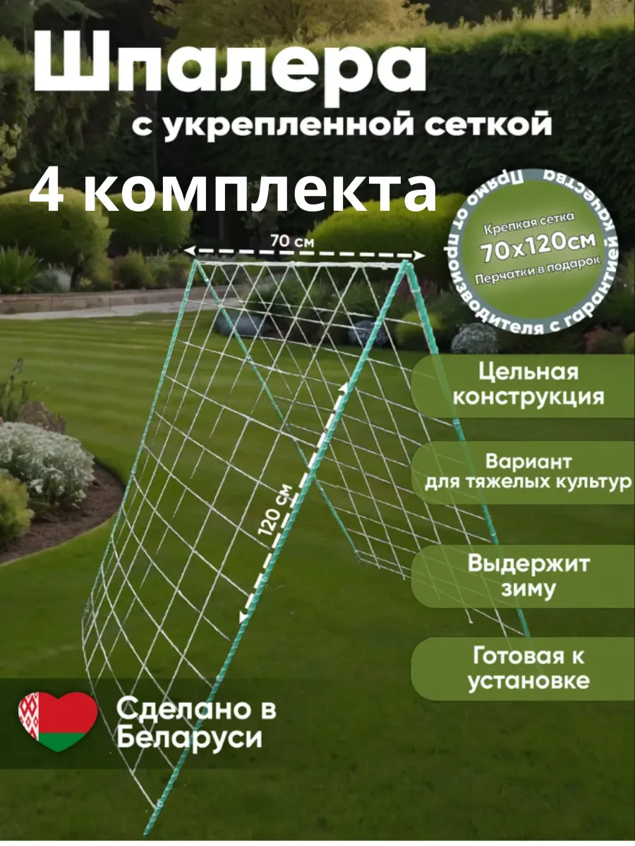 Шпалера с укрепленной сеткой
